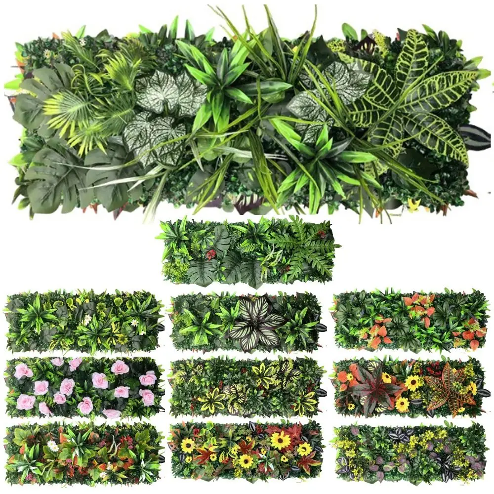DIY Artificial Plant Wall Panel UV Protection Flower Simulation Maple Plant Sheet 75x25cm No Watering