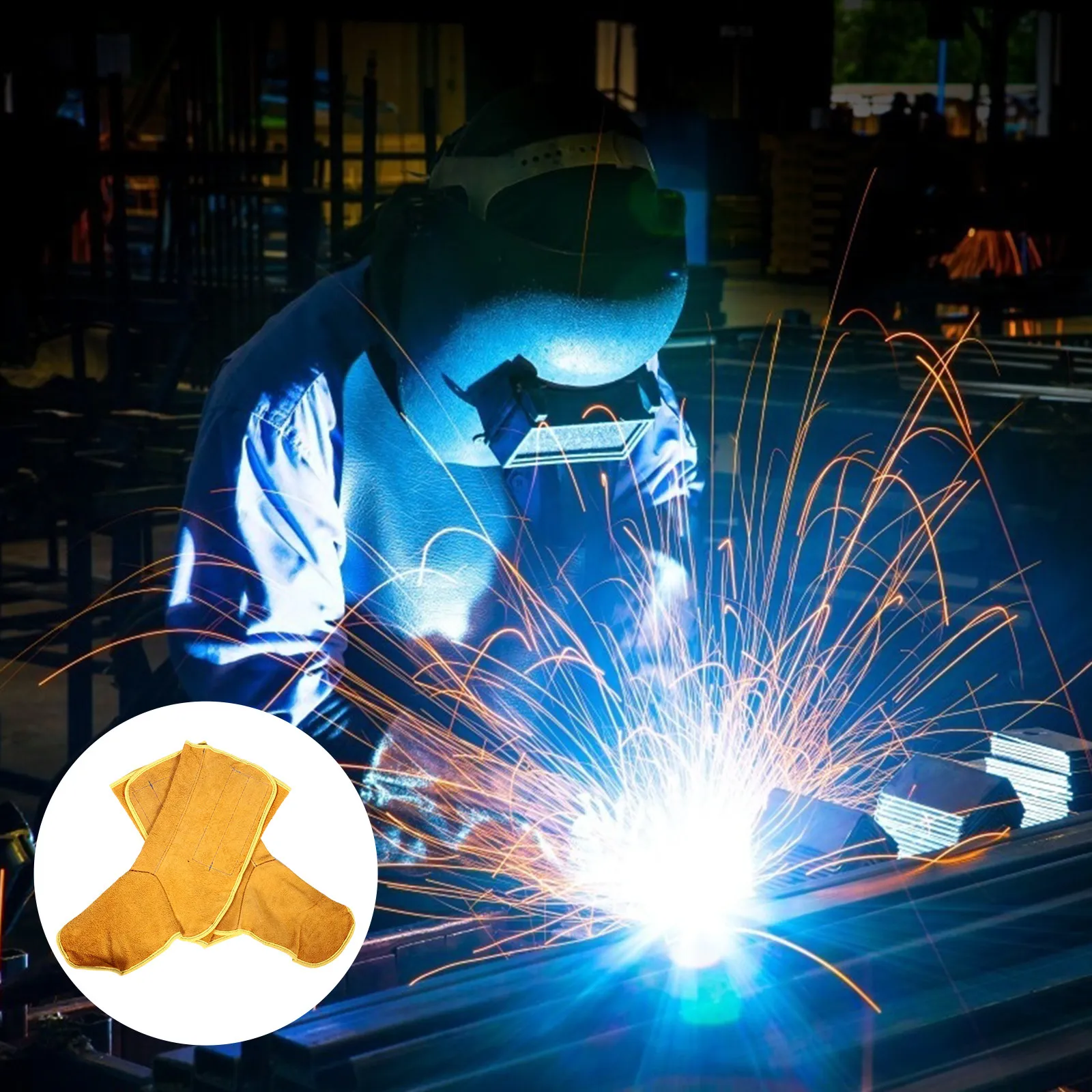 1-ペアの溶接フットプロテクター軽量でありながら丈夫な溶接靴プロテクター、プロの溶接工向け、耐火性、安全性