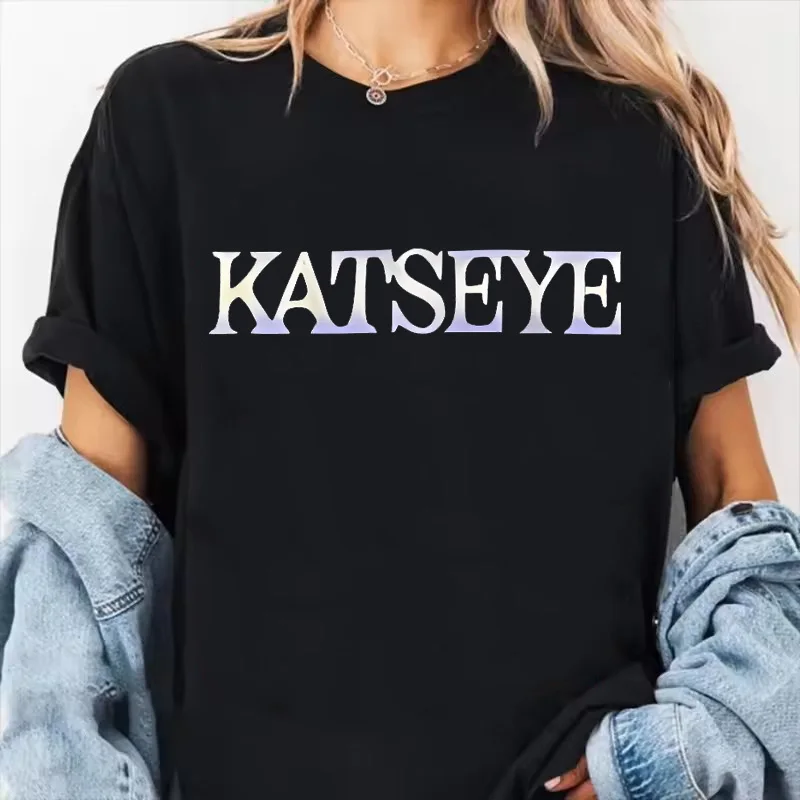 Felpe stampate con motivo Katseye taglie forti T-shirt sportiva casual a maniche corte da donna autunno inverno alla moda di alta qualità