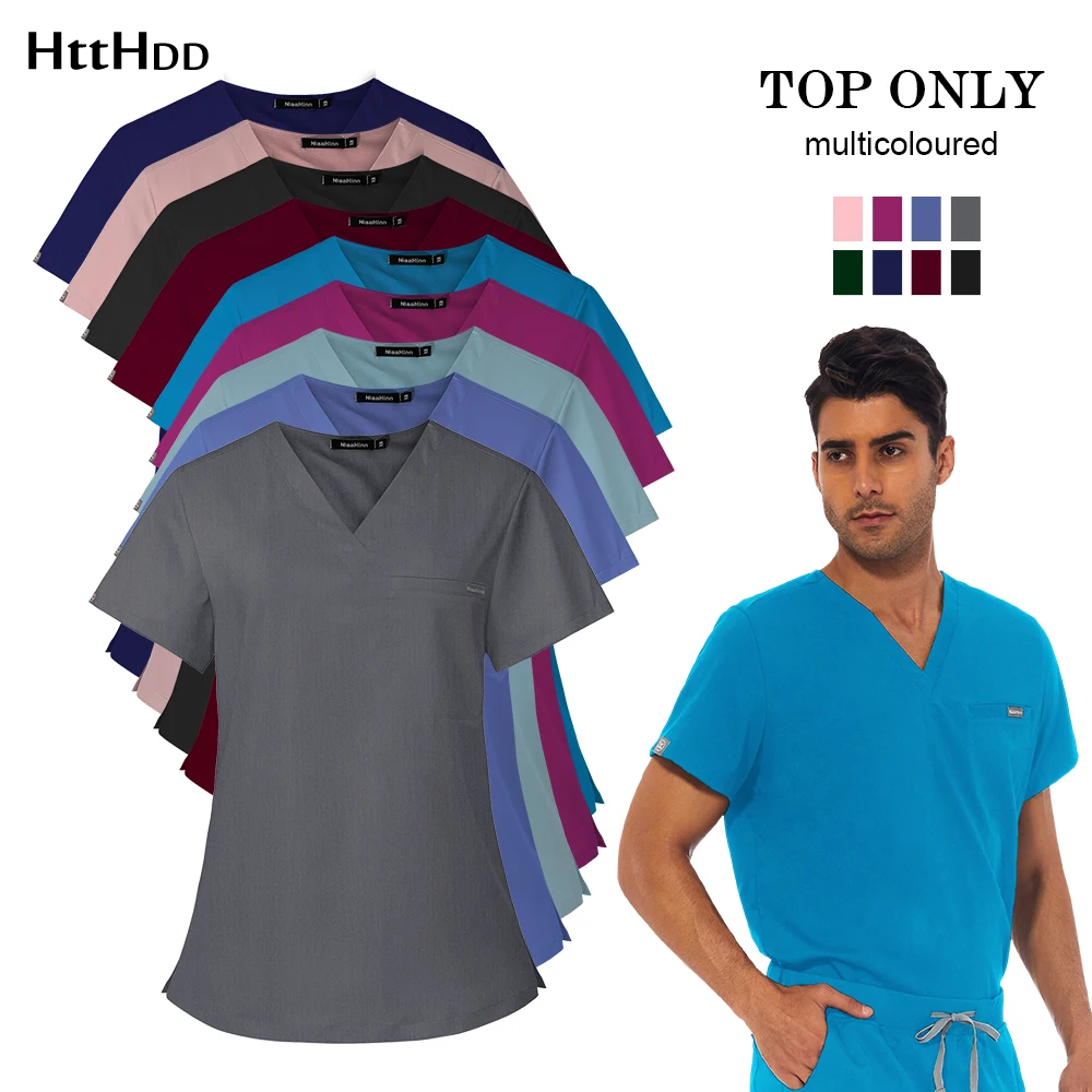 

New Nursing Accessories Medical Uniforms Doctor Nurse Surgical Uniform Mens Unisex Scrub Top Dentist Veterinary Scrubs Wholesale