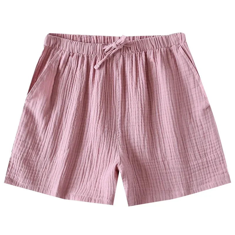 2026 Japanese New Style Ladies Summer Shorts 100% Cotton Crepe Thin Loose Home Pants Plus Size Beach Pants Bottoms Cute Shorts