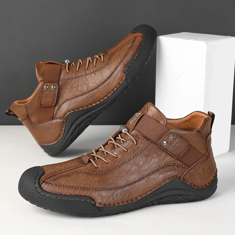 Autumn and Winter New Men Boots Handmade Casual Sneakers Men Ankle Boots Plus Size 38-46 Male Botines