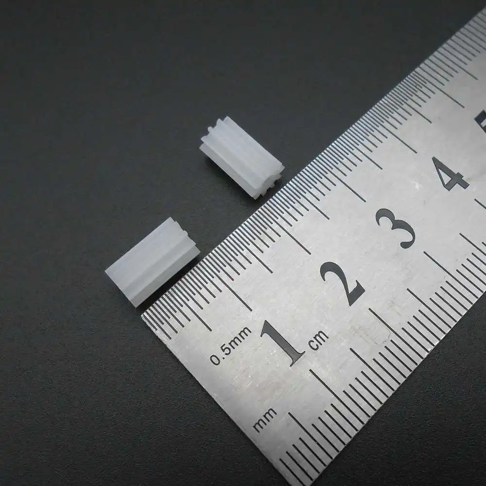 10Pcs/Lot 0.5M 10T Extended Plastic Spur Gear 102AL White Lengthen Type 0.5 Modulus 10 Teeth OD 6mm Height 10mm 1.95mm Tight Fit