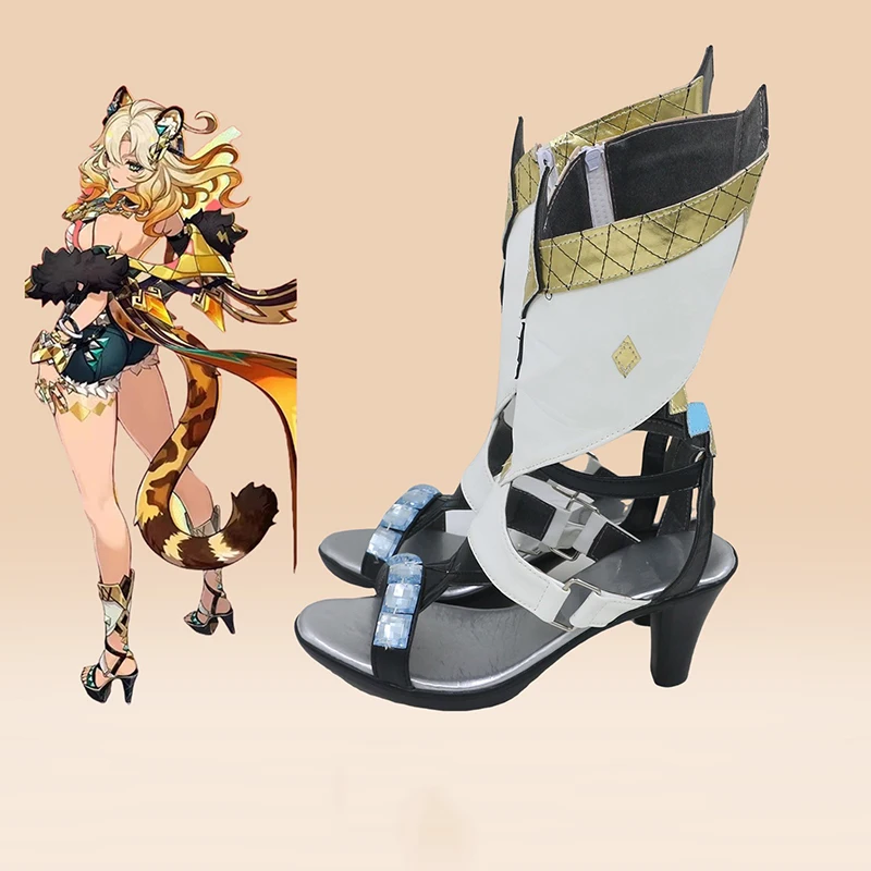أحذية Xilonen التأثيرية لعبة Genshin Impact إكسسوارات كوسبلاي الدعائم الفاخرة ذات الكعب العالي أحذية كرنفال الهالوين مصنوعة حسب الطلب #3