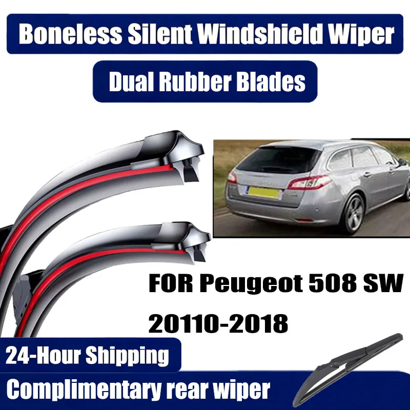 

Front Rear Tailgate Windscreen Wiper Blades Set For Peugeot 508 SW RXH 2018 2017 2016 2015 2014 2013 2012 2011 2010