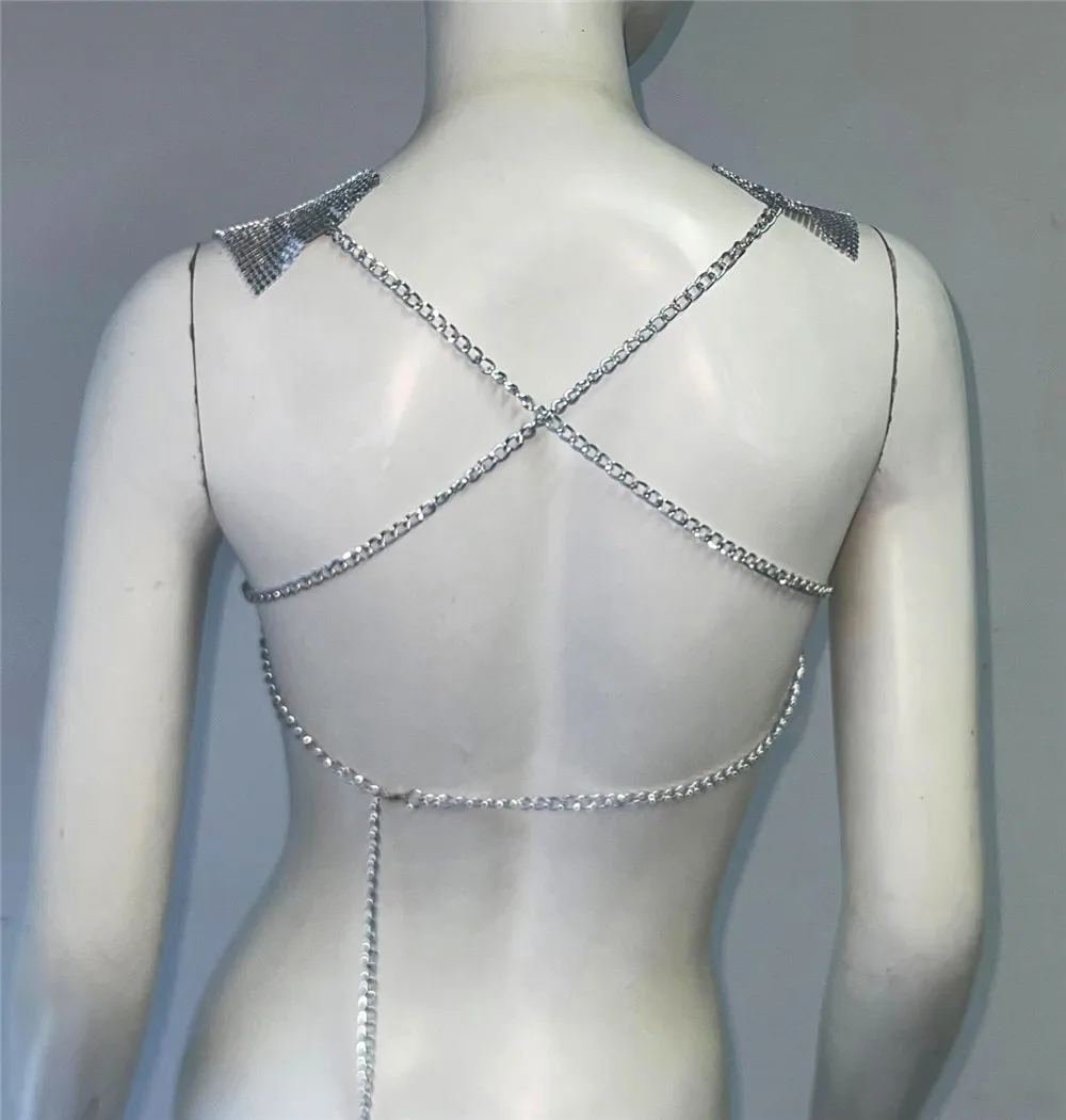 

2025 Autumn Beach Party Camisole Sexy Glitter Metal Backless Tank Top Sparkly Sequins Nightclub Music Festival Outfits