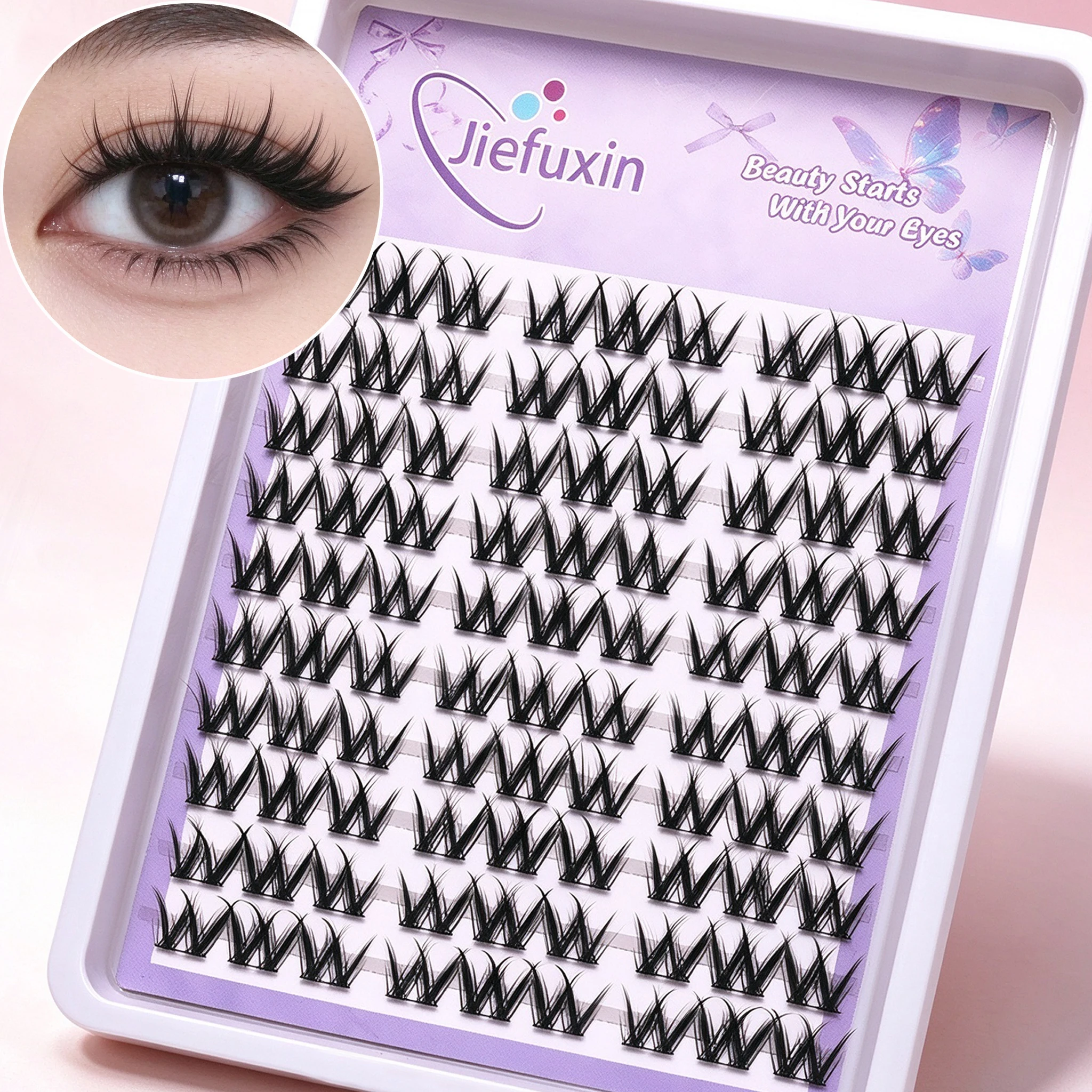 10 10 Rows Lash Clusters Segmented Grafting False Eyelashes Fluffy Individual Cluster Lashes for Novice Beginner DIY Makeup - Aliexpress Deal