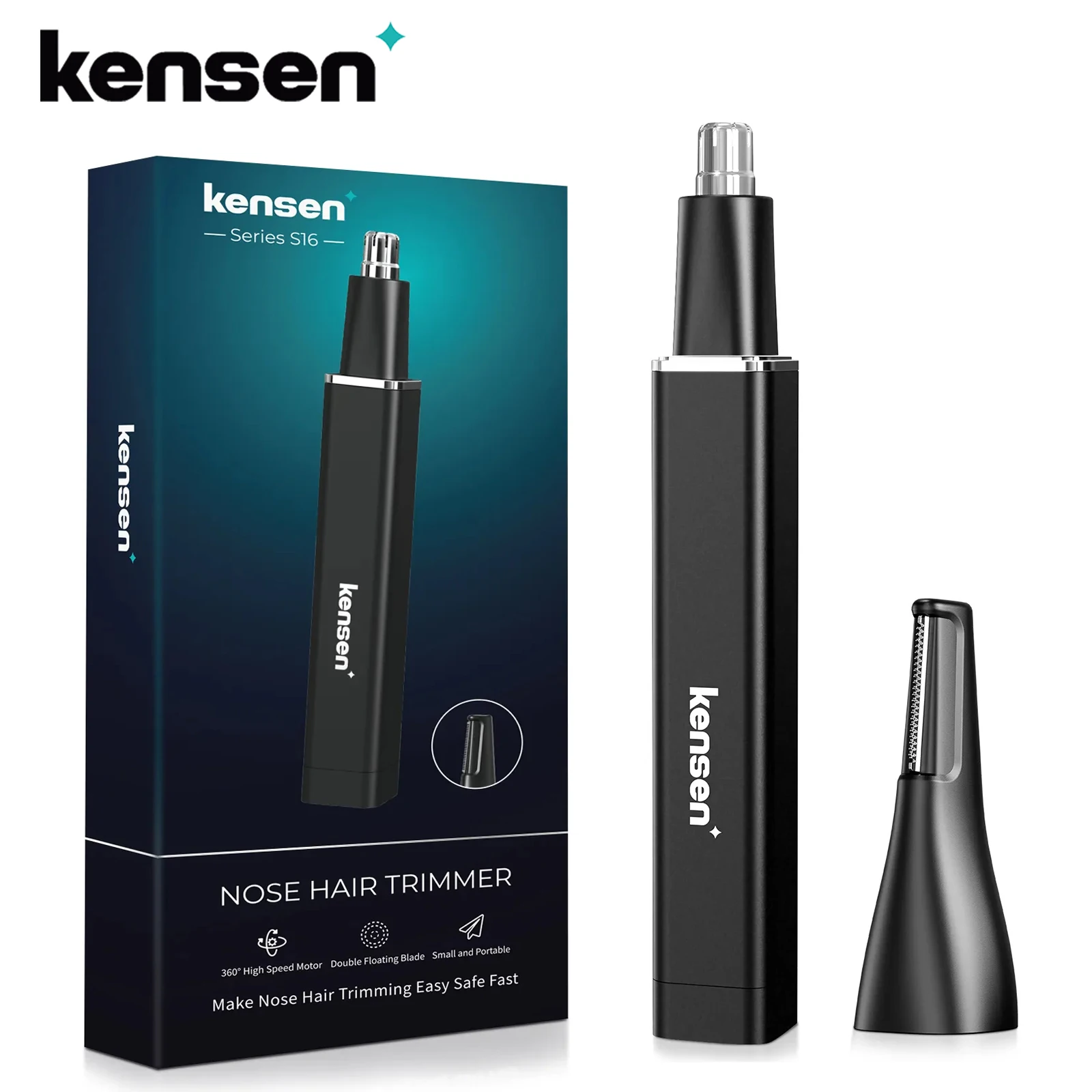 Kensen Electric Nose Hair Trimmer For Men Women 2 In 1 Ear Eyebrow Trimmer Shaver Razor Nose Hair Clipper Remover Epilator Kit