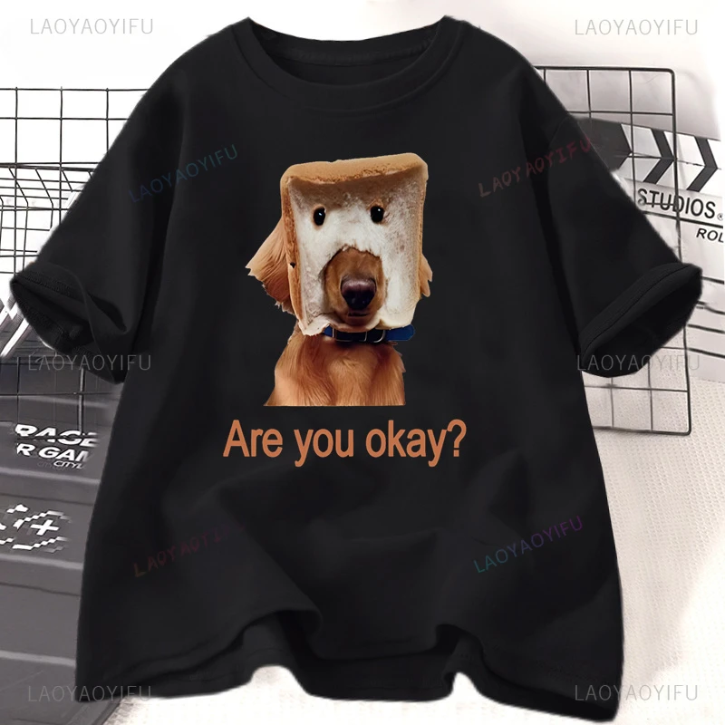 Funny Bread Dog Cat T-shirt Lady Men Couple Graphic T Shirts Summer Lover Clothing Animal Unique Short Sleeve Printed Tshirt Top