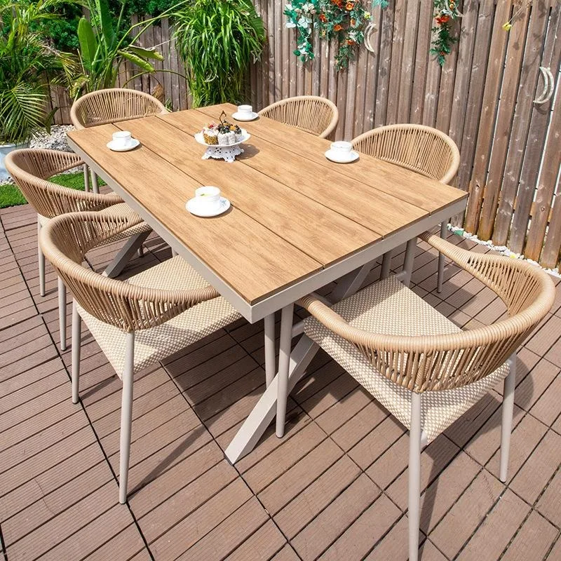 Open-air balcony rattan chair Internet celebrity waterproof sunscreen garden outdoor furniture combination