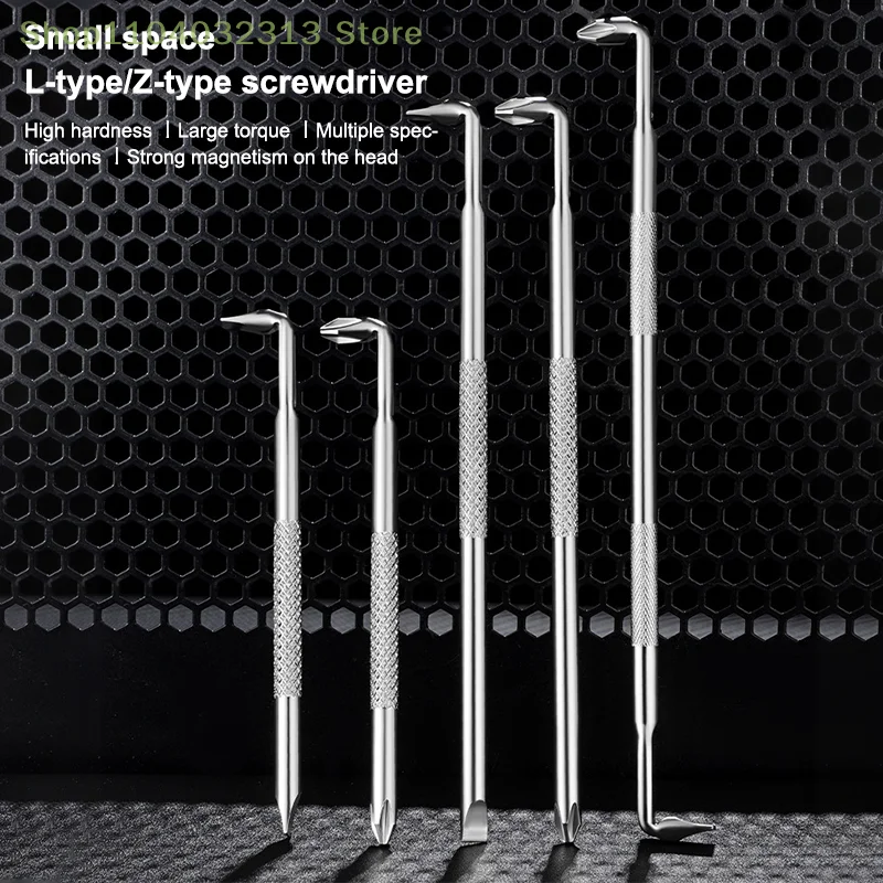 High Torque L/S-Shaped Double Head Screwdriver Mini Small Cross High Hardness Screwdriver for Precision Electronics