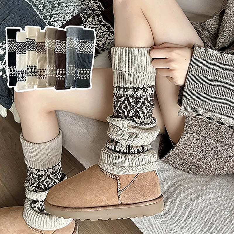 

Vintage Leg Warmers Women's Long Socks Autumn Winter Wool Foot Cover Arm Warmer Y2K Crochet Heap Socks Boot Cuffs