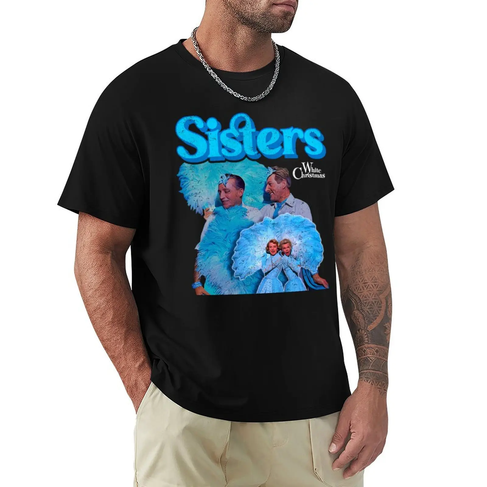 

White Christmas Sisters T-Shirt plain korean fashion man t shirt men t shirts high quality