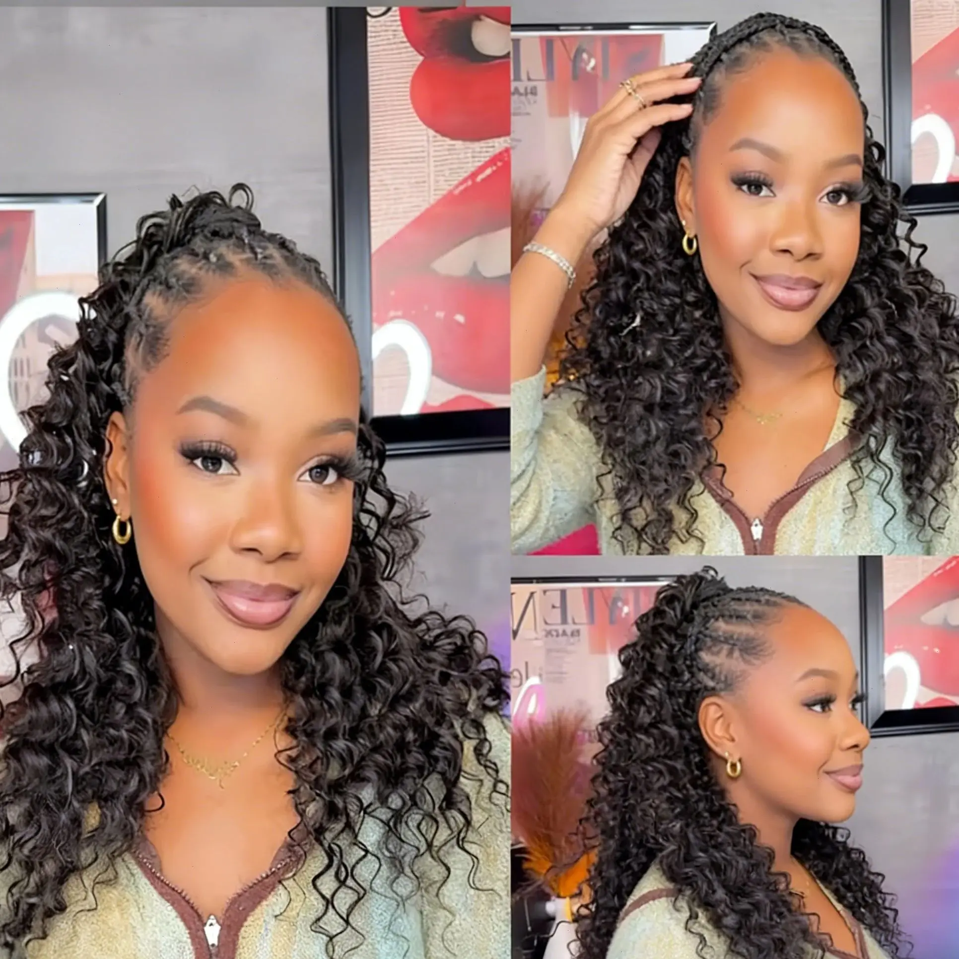 

Наращивание волос для плетения крючком: натуральные волосы Deep Wave, кудрявые, с невидимыми и предварительно разделенными узлами, без узлов, с нитью.