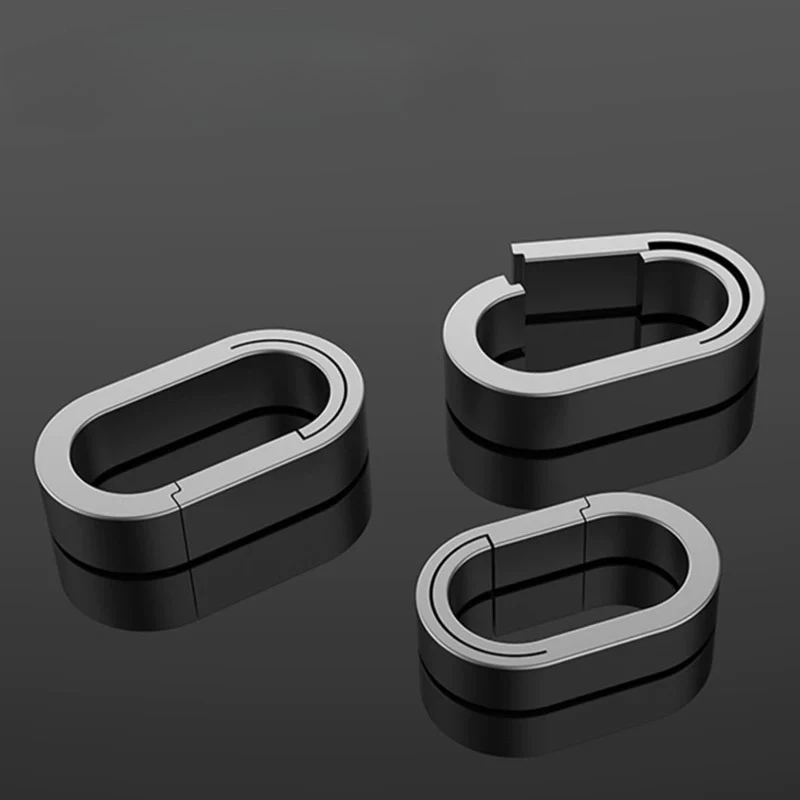 Light Titanium Alloy Snap on Oval Connection Ring Mini Key Hook Bag with Daily Portable Small Outdoor Connector Accessories