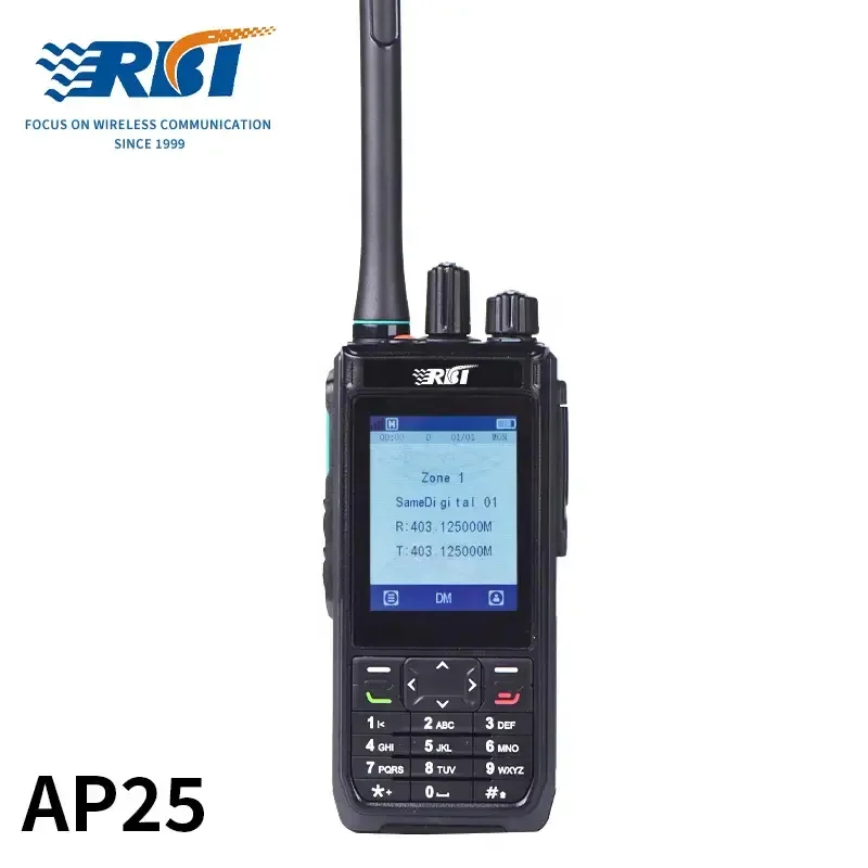 RBT-AP25 Multi-Mode Walkie Talkie Radio With Bluetooth, GPS/Beidou Positioning, And Support For Analog, NXDN, DMR & PDT Digital.