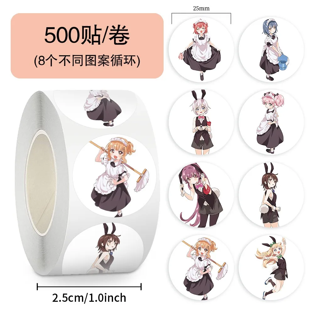 500Pcs/Roll Swinging Lily Anime Cartoon Stickers Waterproof Hand Account Notebook Water Bottle Guitar Decals Decoration Toy Gift