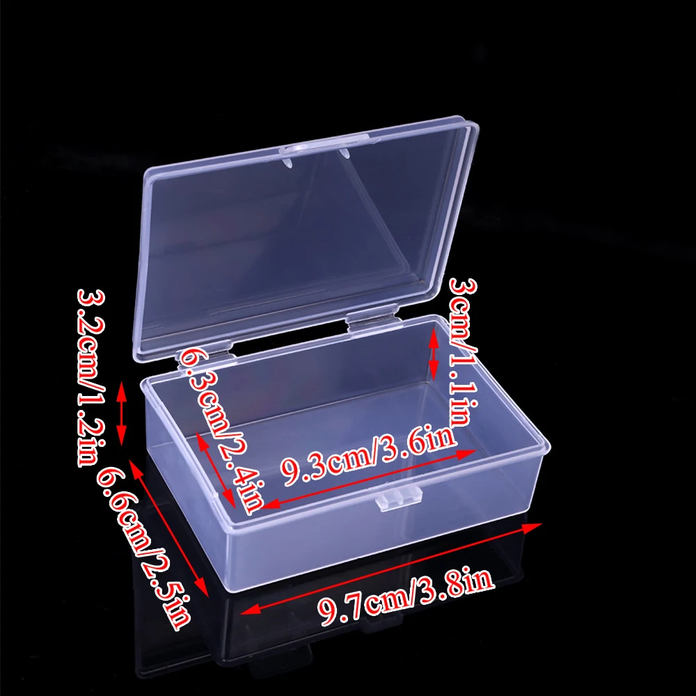 Mini Plastic Box Rectangular ID Band Card Storage Box Transparent Dustproof Strong Jewelry Storage Case Container