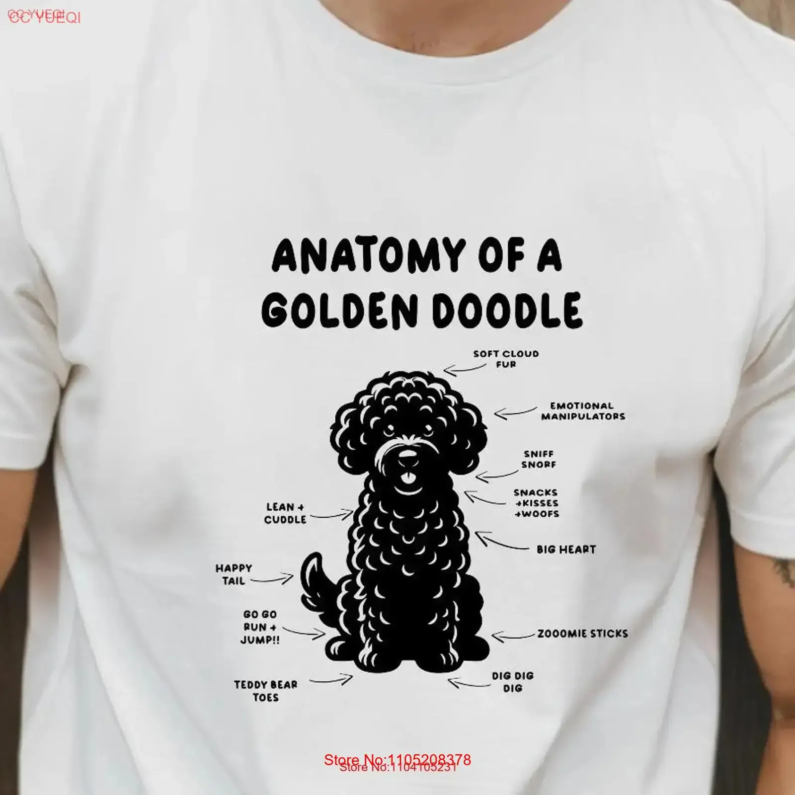 Anatomy Of A Goldendoodle T Shirt Funny Cute Golden Doodle Mom Dog Lover Idea vintage Washed Top For Everyday Wear Comfortable
