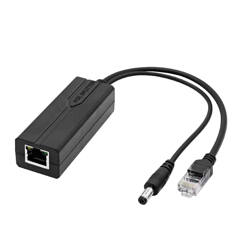 Standardowy rozdzielacz POE 48V do 5V 12V 1.2A 2A Micro USB tpye-C 100M/1000M POE kamera wtryskiwacz zasilacz