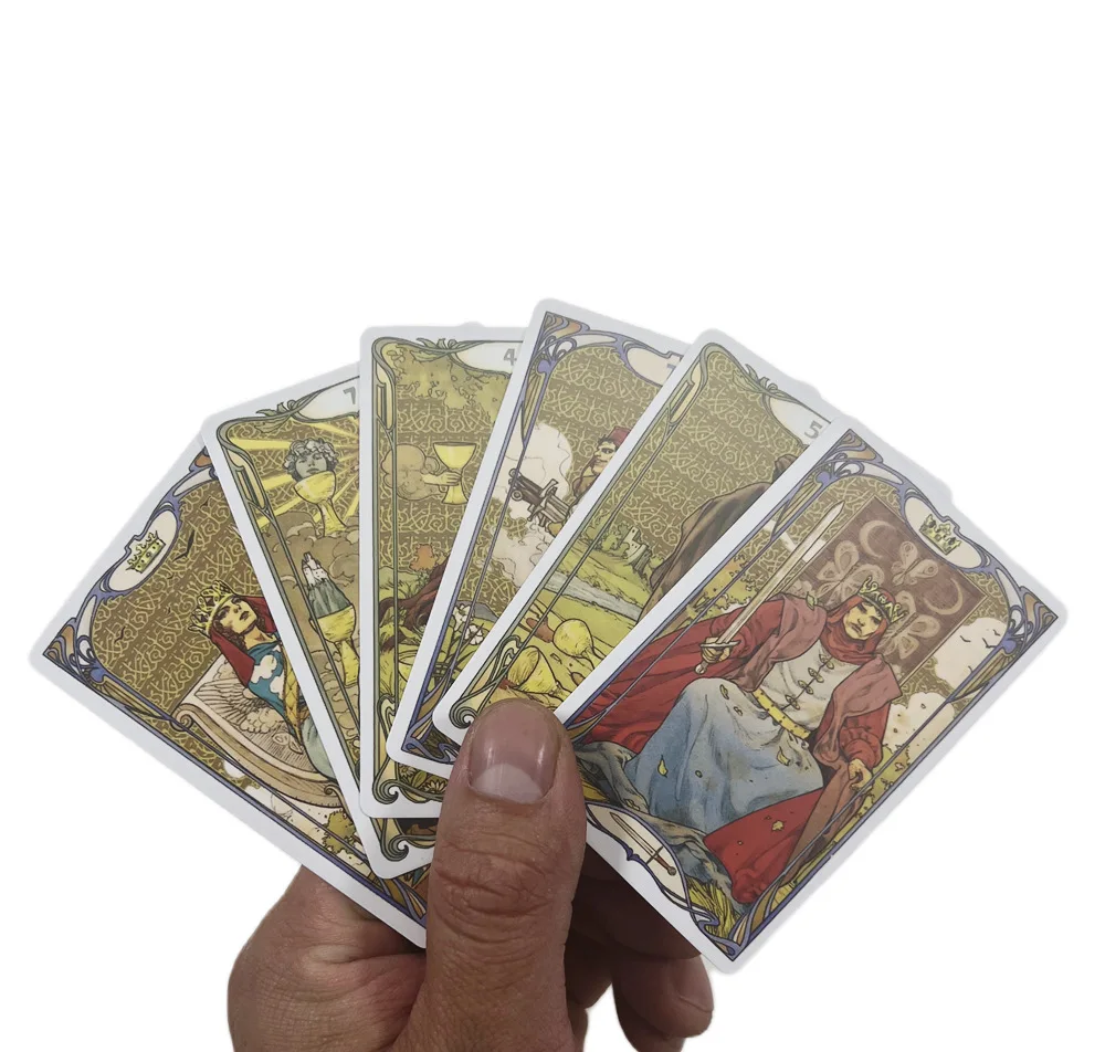 Mini cartes de tarot dorées, 5.7x9cm, avec papier, manuel, jeux de société, destin, nouveauté