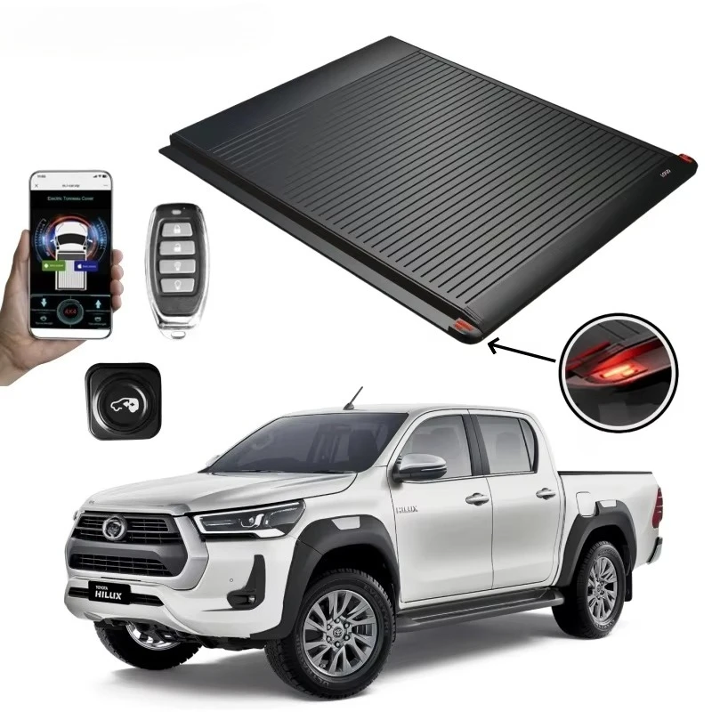 For Toyota Hilux Revo 2021 Hilux Gr Sport Roller Lid Aluminium Retractable Slide Bed Cover Electric Tonneau Cover