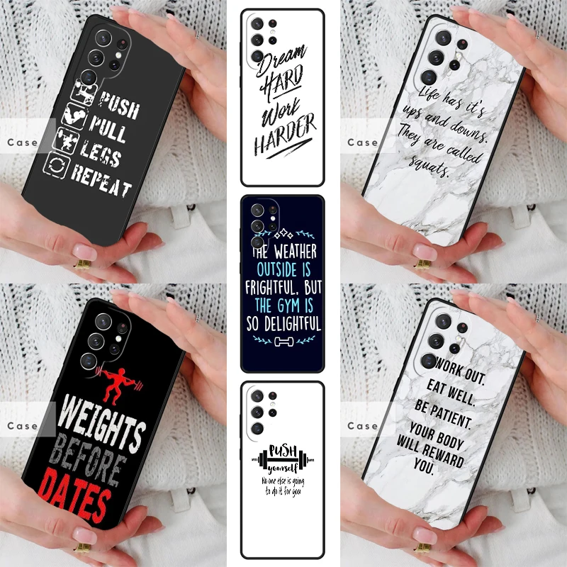 Motivational Gym Fitness SOFT TPU Phone Case for Samsung Galaxy S26 S25 S24 S23 S22 S21 S20 Note10 Plus FE Ultra Cover