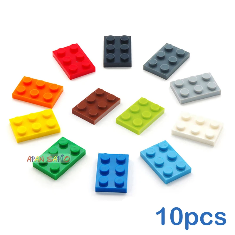 10pcs/lot DIY Blocks Building Bricks Thin 2X3 Educational Assemblage Construction Toys for Children Size Compatible With Brand