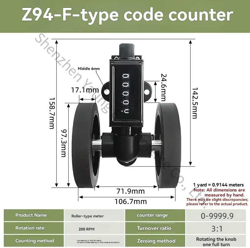 New High Precision Roller Meter Counter Meter Counter Roller Meter Decoder Textile Machine Textile Checking Machine