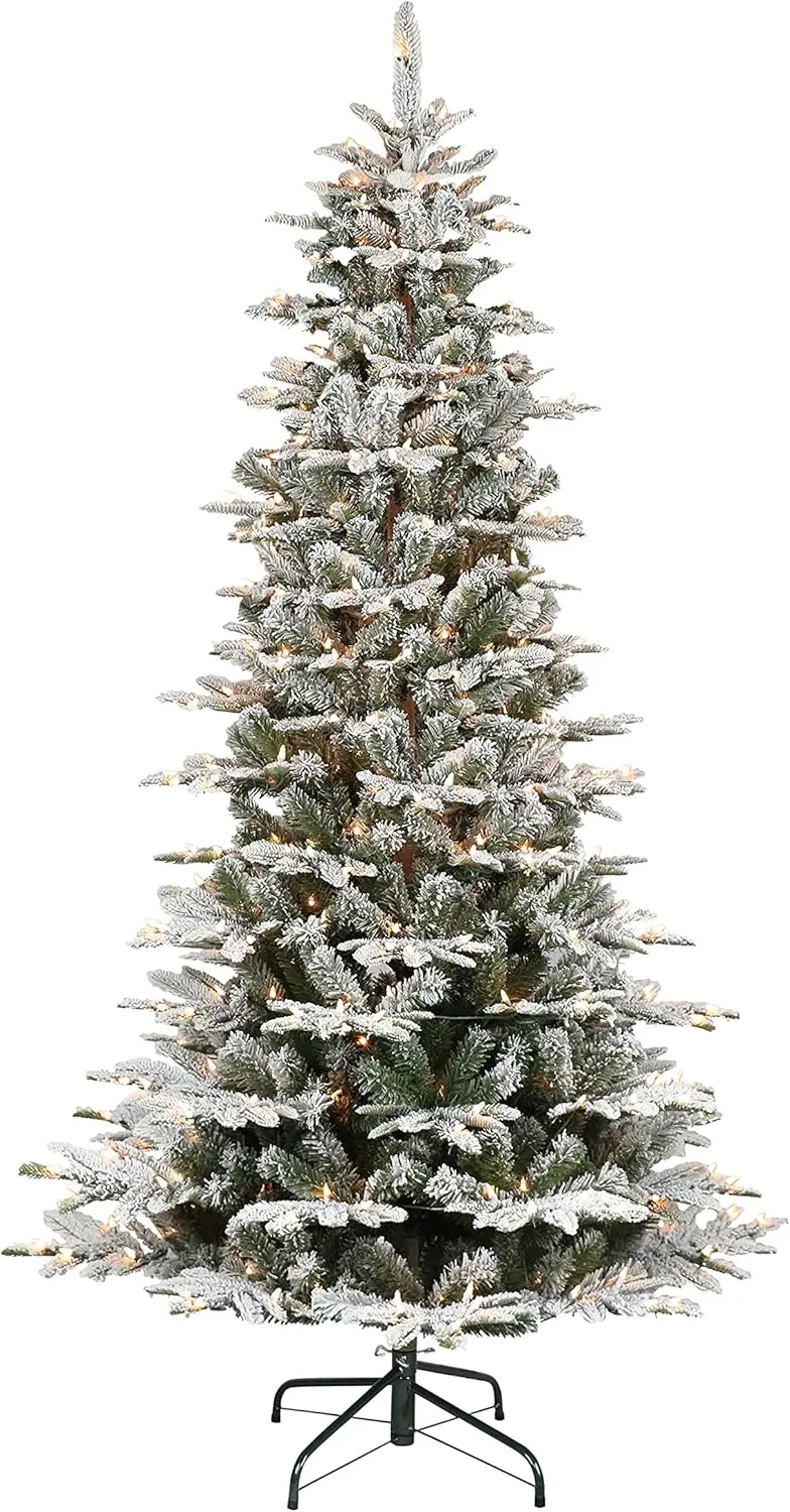 Flocked Aspen Fir Artificial Christmas Tree with 450 Clear Lights