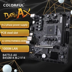 colorful amd b450 gaming motherboard BATTLE-AX B450M-K M.2 V14 MATX socket am4  for Ryzen 5000 4000 3000 series ddr4 m.2 sata3