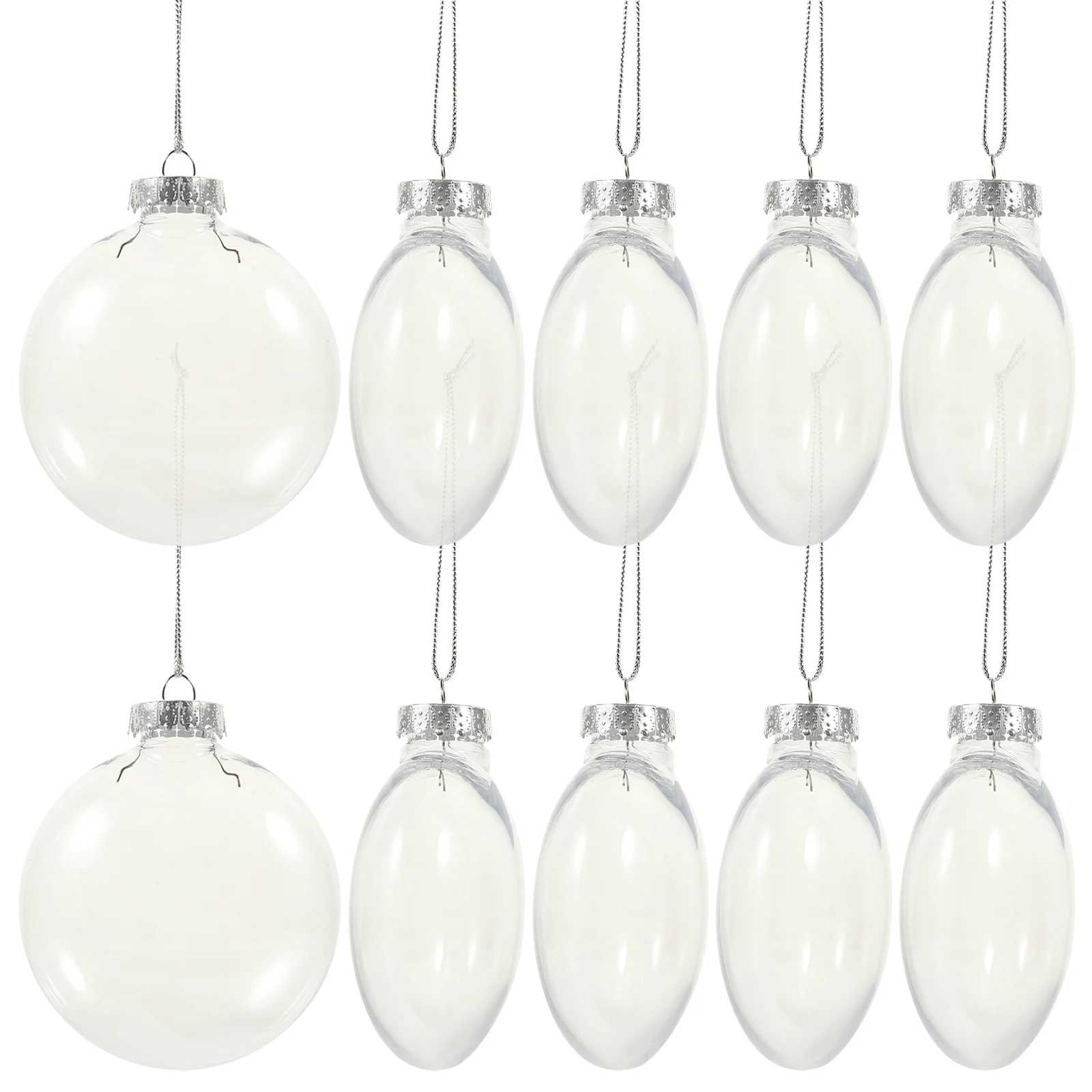 10 قطعة من الحلي الكروية البلاستيكية الشفافة القابلة للتعبئة زينة عيد الميلاد للحرف اليدوية شجرة الحلي الحلوى علب الهدايا لوازم حفلات عيد الميلاد