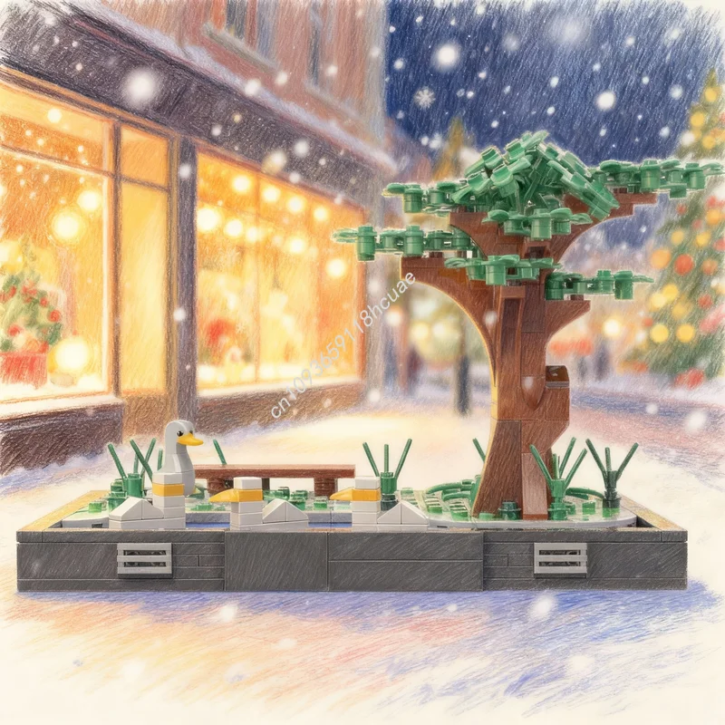 

494 детали MOC «Парк из фильма «Хорошая воля»», конструктор, развивающая игрушка, идея для сборки, рождественский подарок, кирпичики для детей