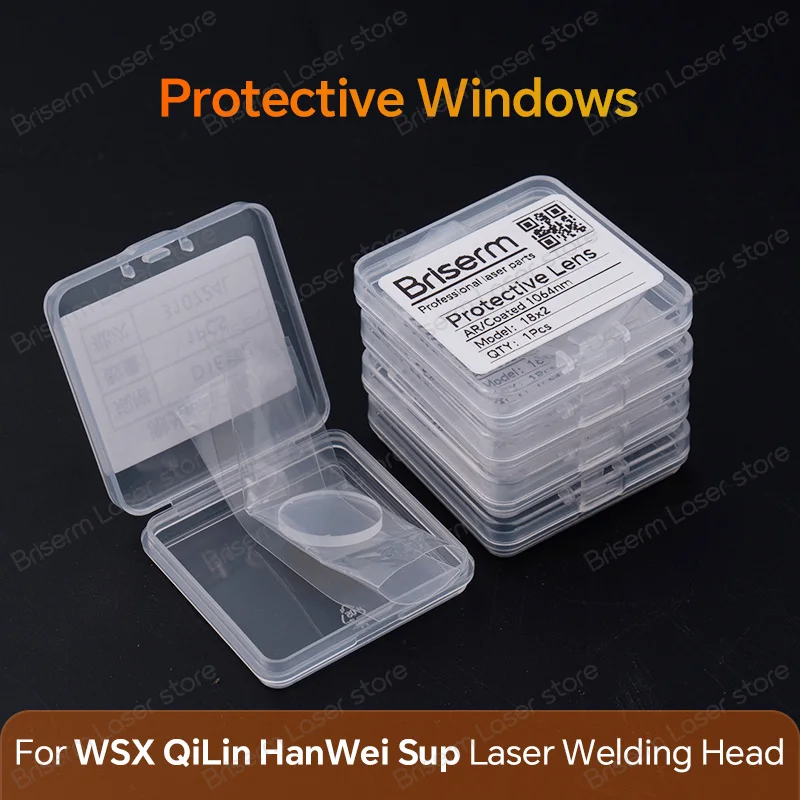 100PCS Laser Protective Lens 18x2 20x2 20x3 20x4 Laser Welding Lens SUP WSX 18x2 Laser Welding Machine Protective Lens