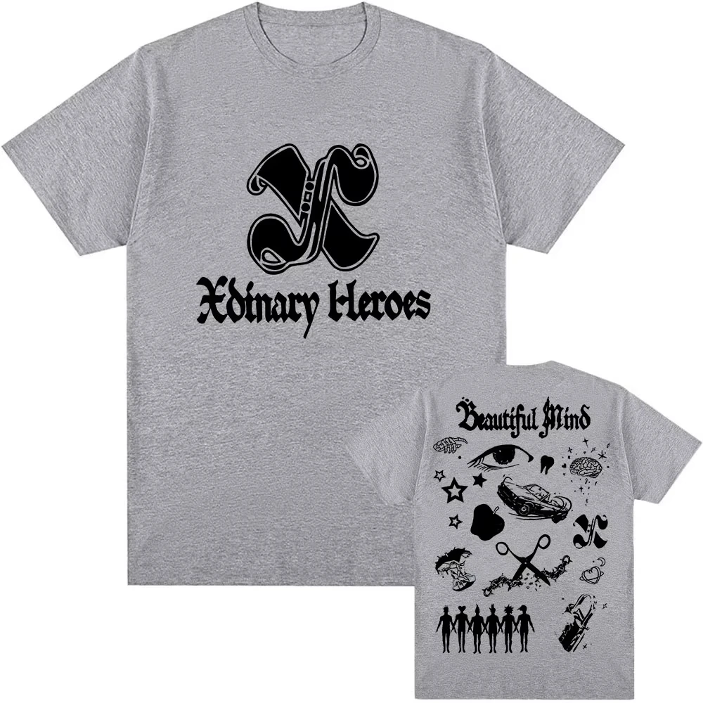 2026 Beautiful Mind Xdinary Heroes Koreaanse Jongensband Afdrukken Katoenen Top met korte mouwen voor mannen Grafische T-shirt Lente/zomer nieuw