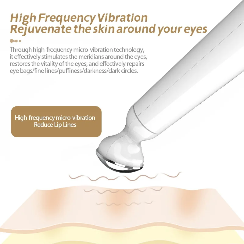 Massaggiatore per occhi portatile Vibrazione elettrica Rughe Massaggio per occhi antietà Rimozione delle occhiaie Penna per la cura degli occhi del viso di bellezza