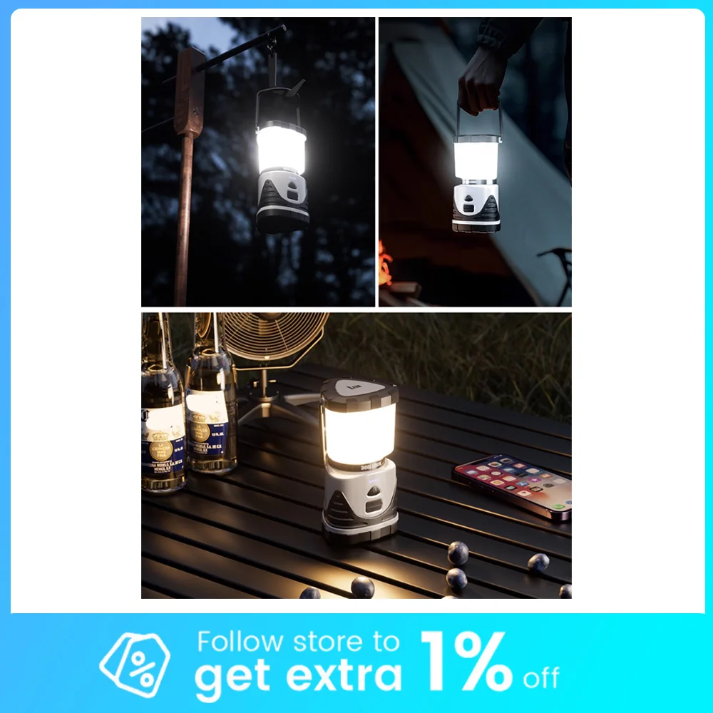 

LEM E83/E93 Лампа для кемпинга USB Перезаряжаемая лампа для кемпинга Портативная непромокаемая уличная лампа 5400 мАч/6800 мАч 300 лм Фонарь