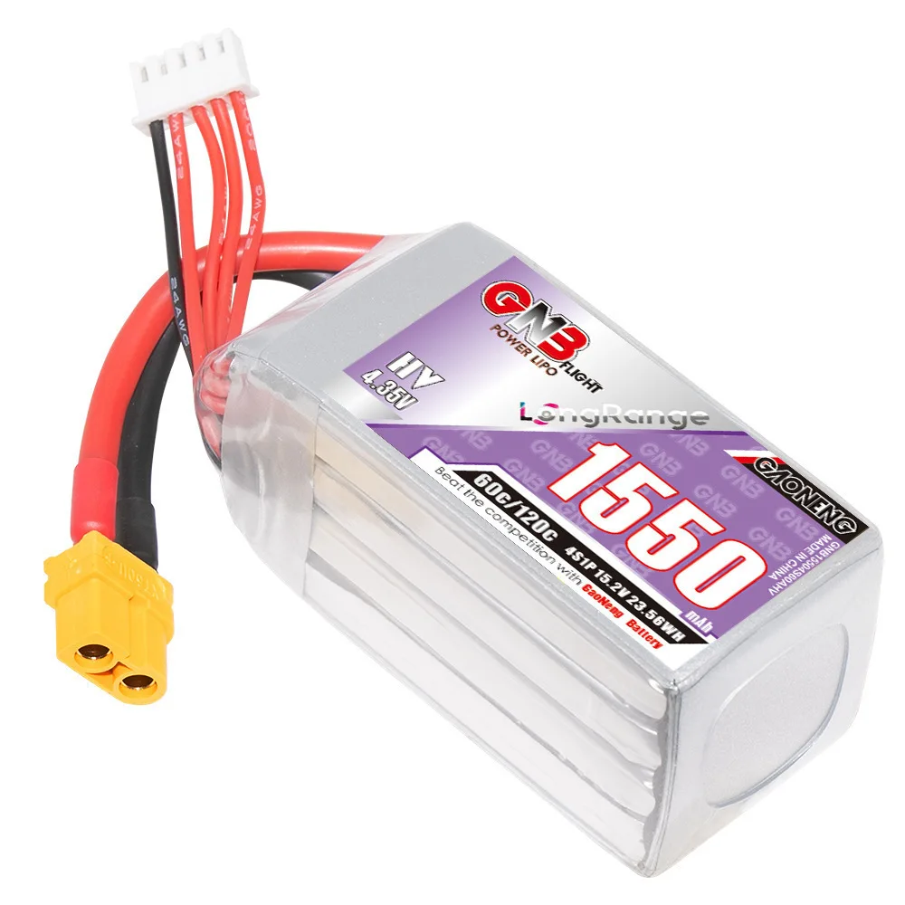 GAONENG GNB 4S 15.2V 1550mAh 60C/120C Lipo Bateria para RC FPV Drone Quadcopter Helicóptero RC Carro Barco Modelo Peças Hobby