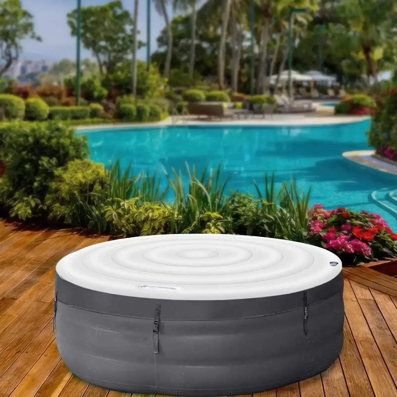 Aufblasbare Whirlpool abdeckung mit 138 cm Durchmesser Energie sparender runder Whirlpool deckel