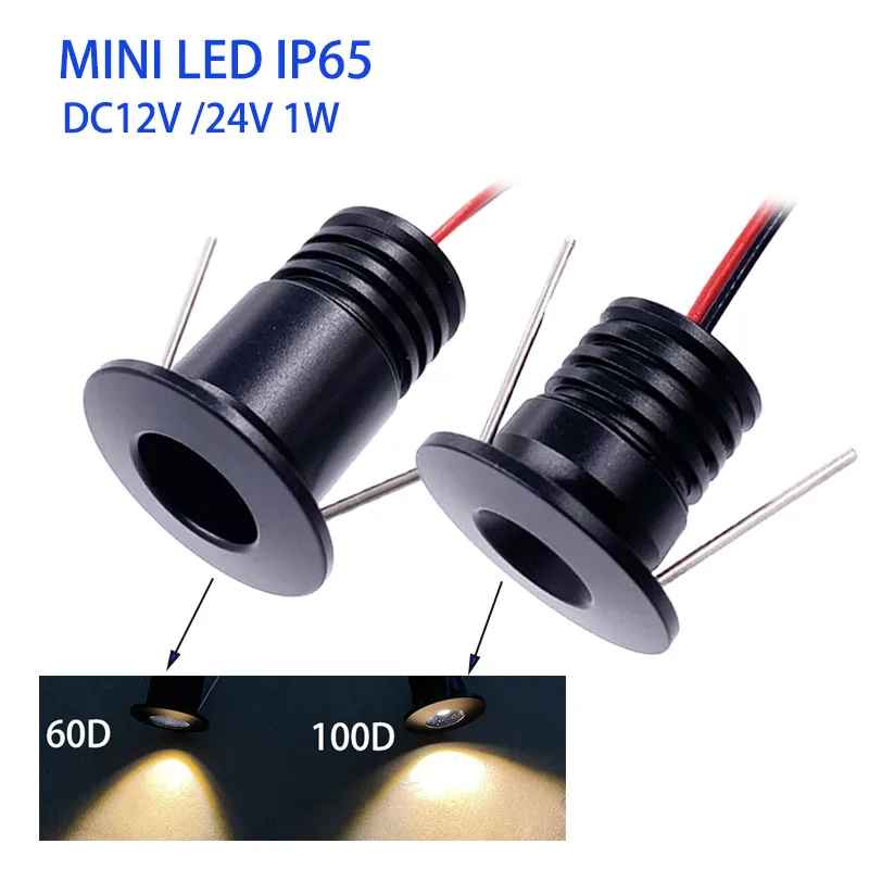 

1W Mini Led Spot Light DC12V 24V Spotlight Showcase Lamp IP65 Downlight Stair Interior Sauna Trap Bedroom Hallway Lighting