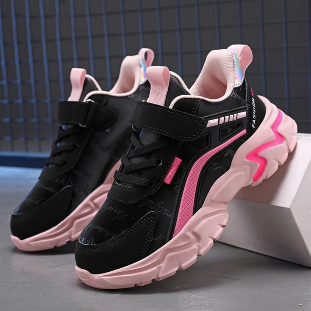 

Kids Casual Pink Girls Leather Shoes Fashion For 7-15y Lightweight Running Young Student's Children Sports Girl's Shoe