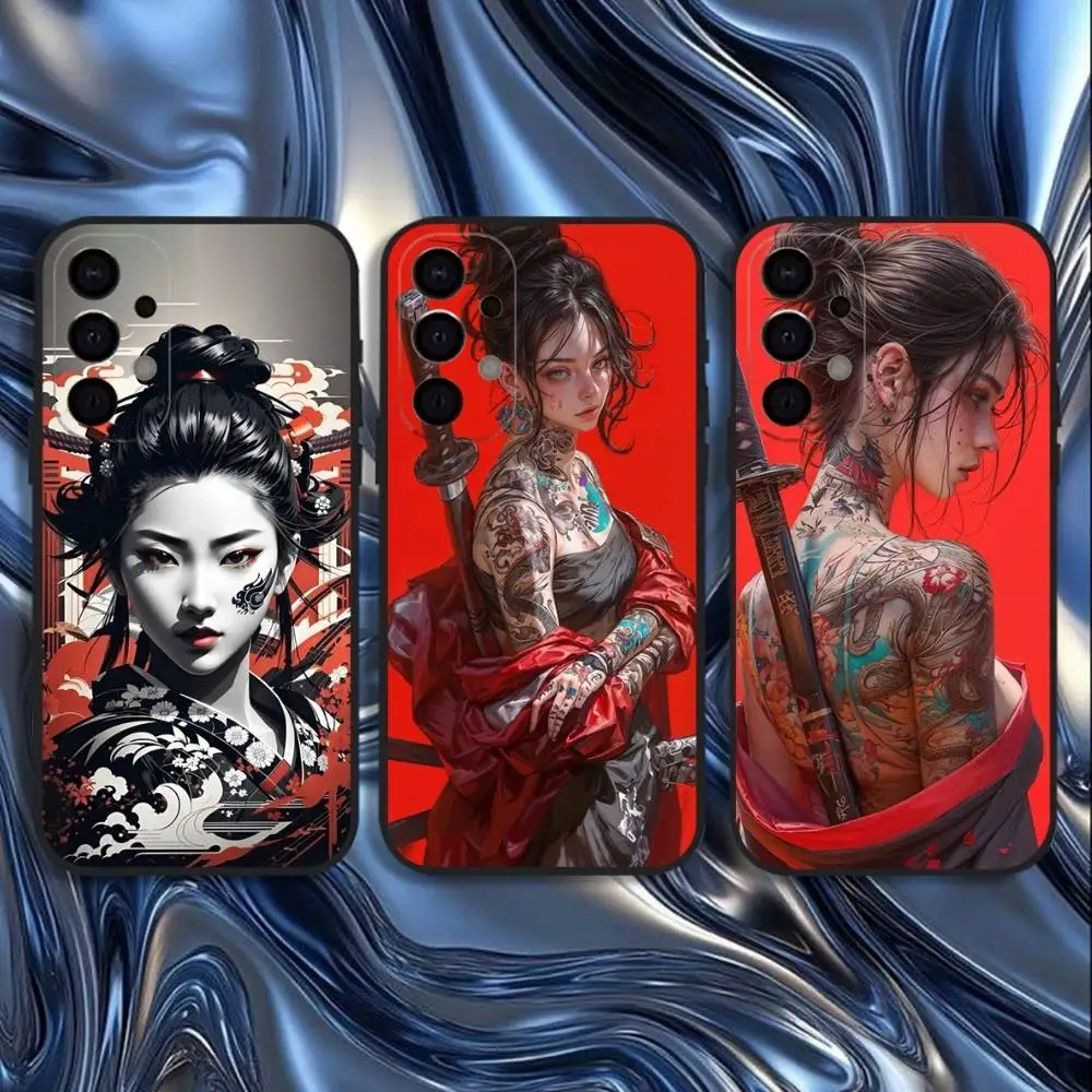 

Samurai Warrior Geisha Phone Case For Samsung S25,S24,S21,S22,S23,S30,Ultra,S20,Plus,Fe,Lite,5G Black Cover