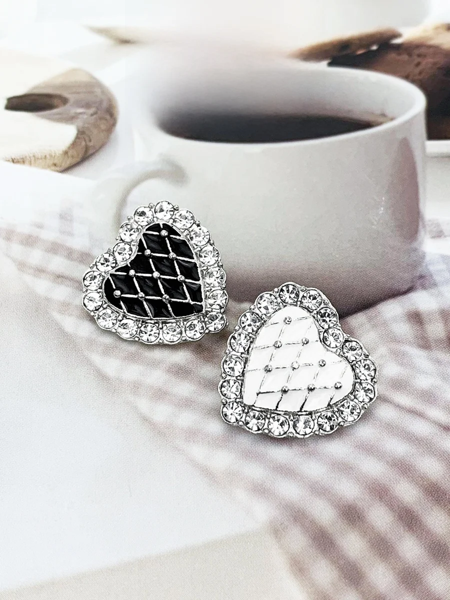 

19mm Heart Shape Rhinestone Button for Open Cardigan Dress Decoration High End Crystal Buttons Sewing DIY Accessories