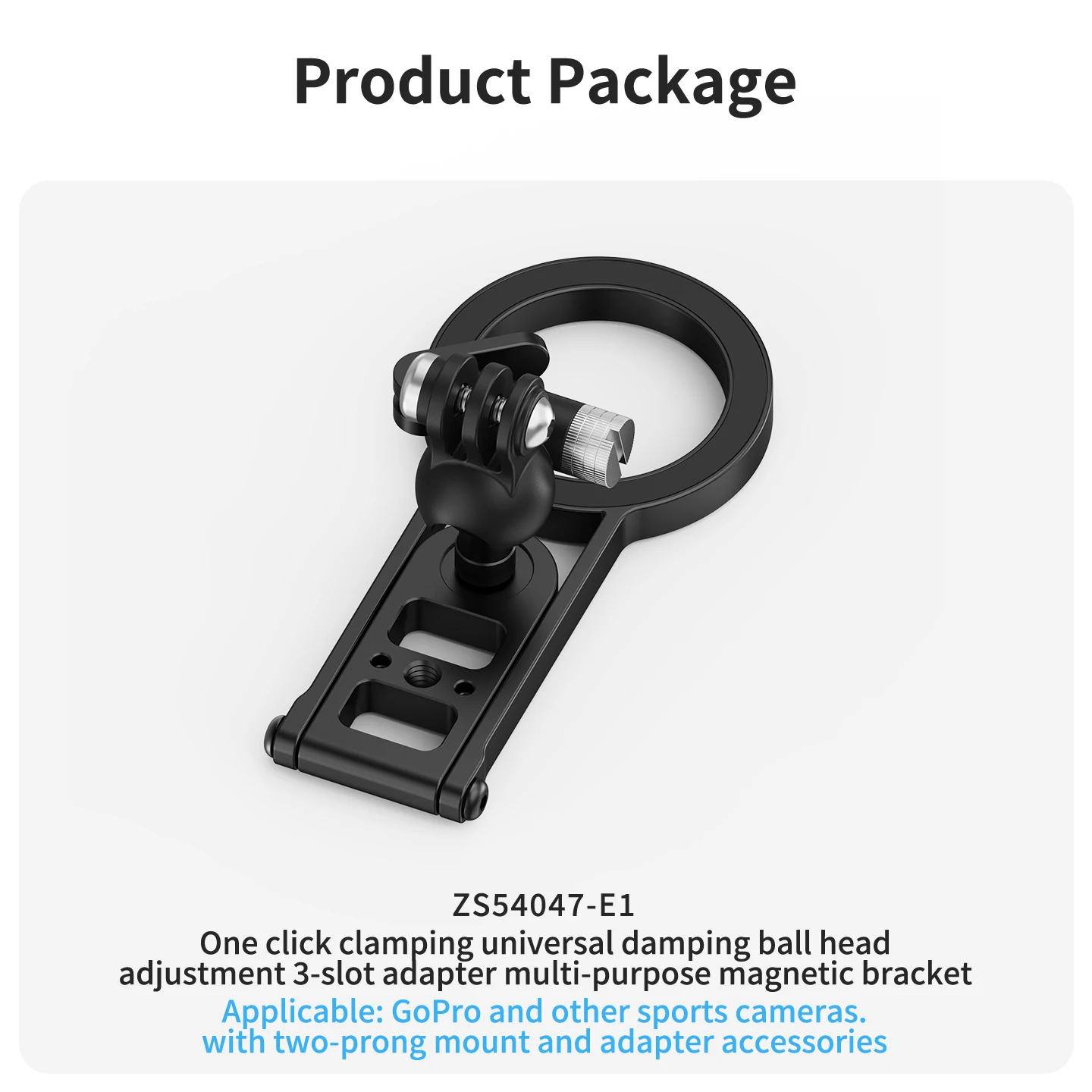 Magnetische Halterung mit Schnellverschluss, 360° Dämpfungs-Kugelkopf, Stativadapter für GoPro, DJI, Insta360, iPhone MagSafe, Lichtstativ – Detail 26