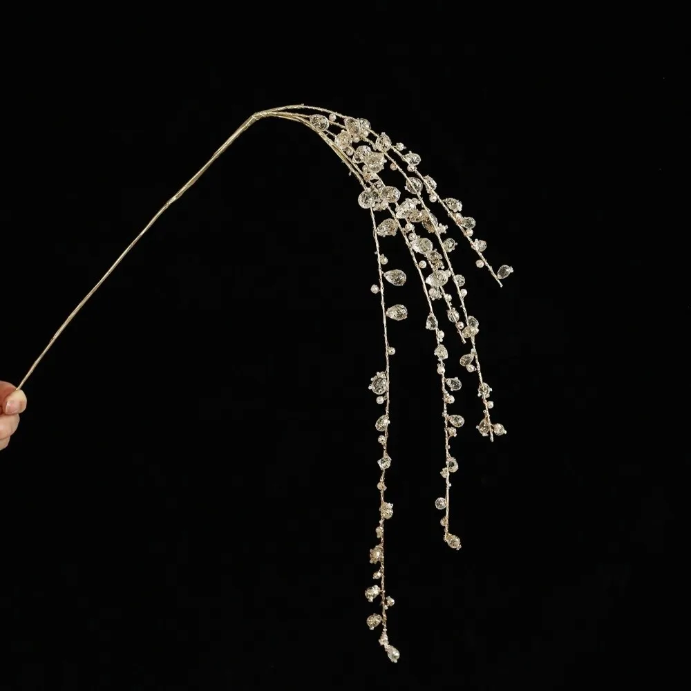 35-40 سنتيمتر عيد الميلاد كريستال المعلقات واقعية بريق الاصطناعي فروع عيد الميلاد حبة سلسلة الكرمة اليدوية