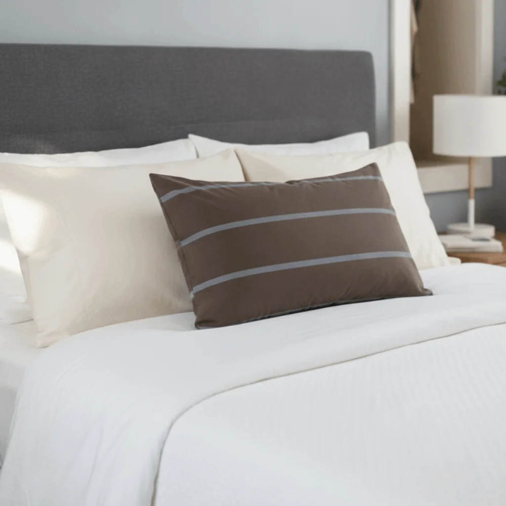 Cotton Stripe Pattern Single Pillowcase Rectangle Washable Student Pillowcase Skin-friendly Envelope Opening Design