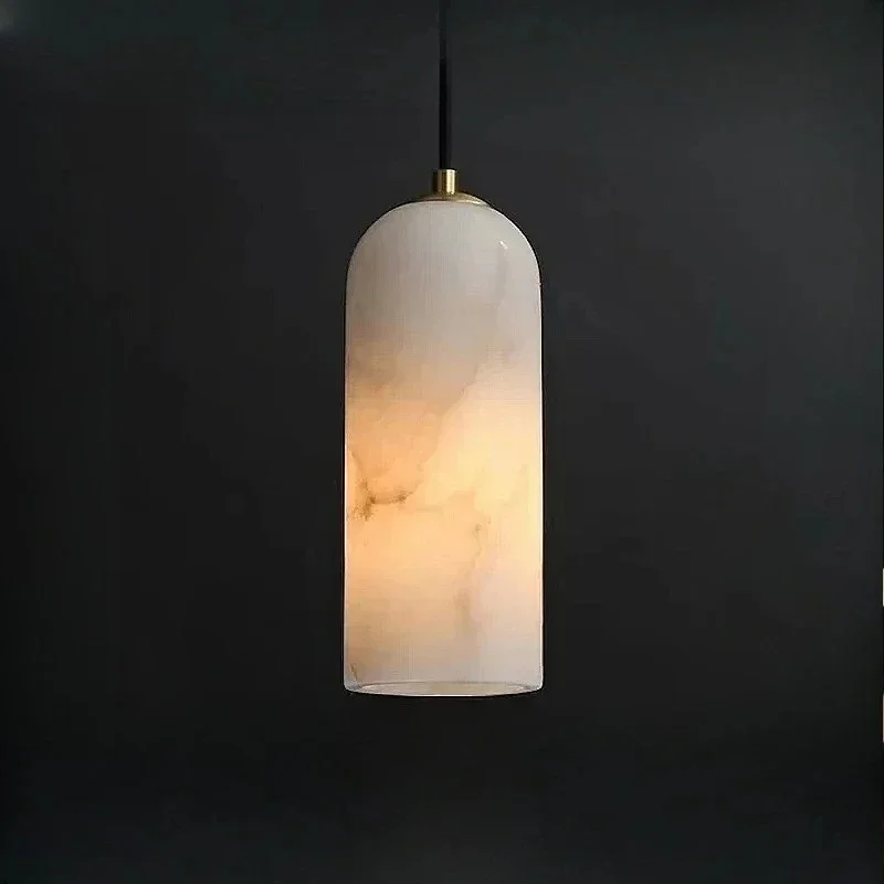 Spanish Natural Snowflake Stone Bedside Pendant Light Luxury Hotel Bedroom Restaurant High-Quality Home Decoration Pendant Light