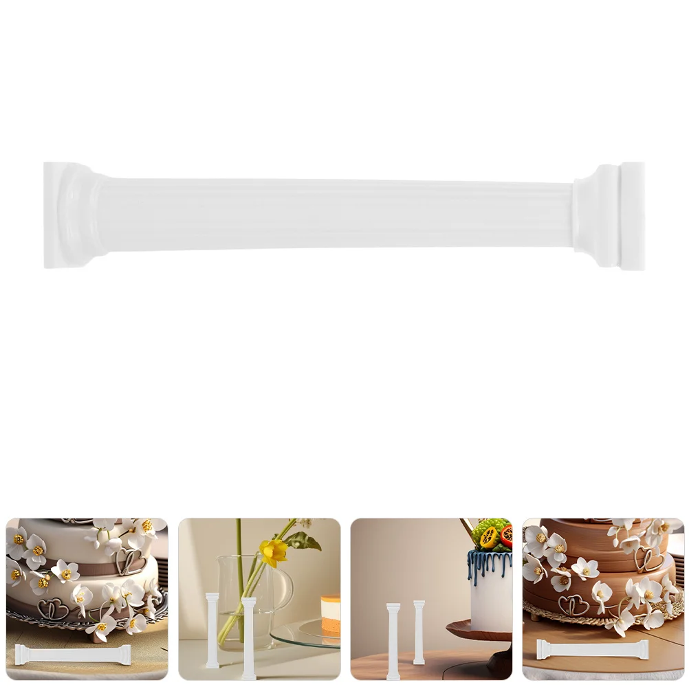 

4pcs Roman Column Stand Vintage Cake Support For Tiered Wedding Birthday Decor Diy Floating Cake Risers Plastic Pillars Set