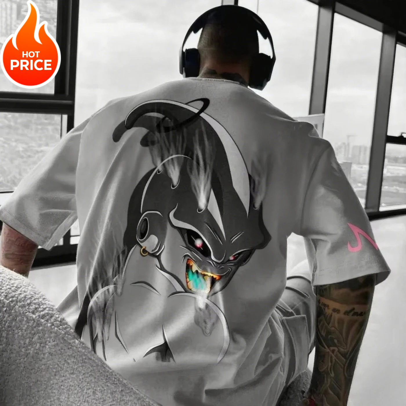 

Majin Buu Dragon Ball Saiyan 2021, летняя футболка, мужская Harajuku, винтажная уличная одежда большого размера, женская повседневная футболка с короткими рукавами унисекс