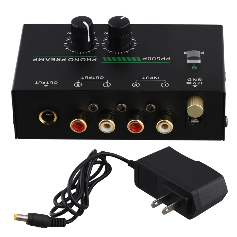 B74A Phono Turntable Preamp, Phonograph Preamplifier dengan Input R C A, Output RCA/TRS, untuk Pemutar Rekaman Meja Putar